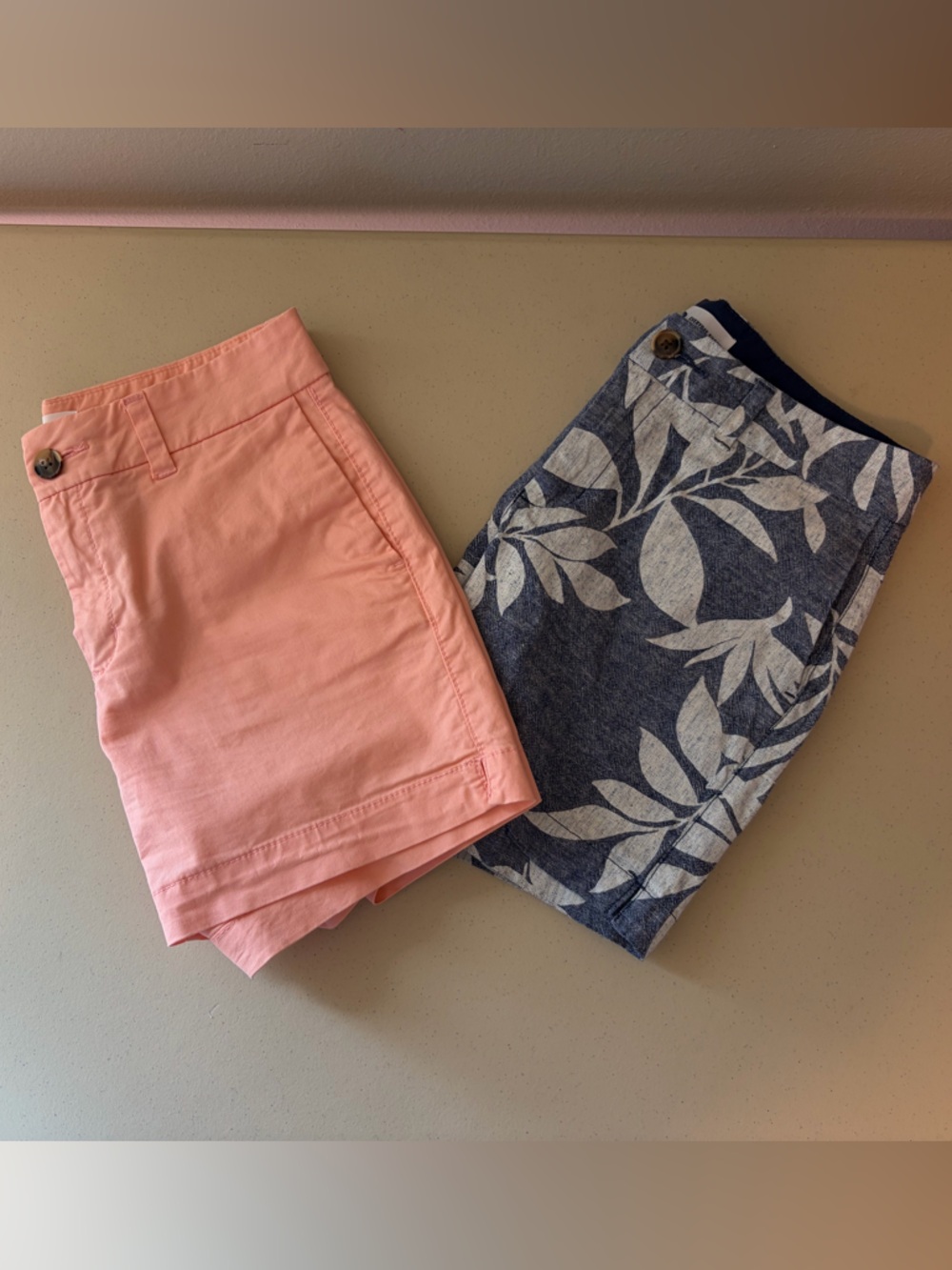 Old Navy Coral and Navy Everyday Shorts Lot